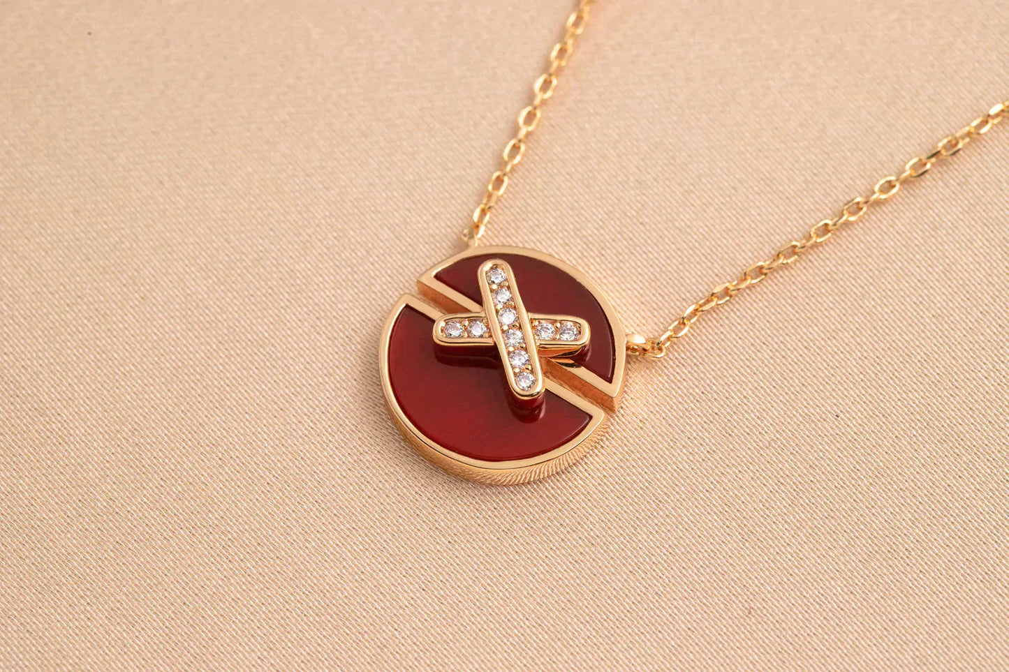 [Amore Jewelry]JEUX DE ROSE GOLD DIAMOND NECKLACE