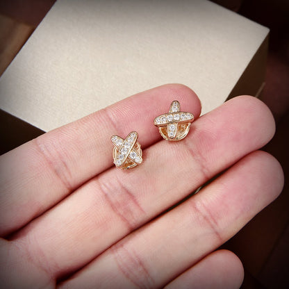 [Amore Jewelry]JEUX DE GOLD DIAMOND EARRINGS