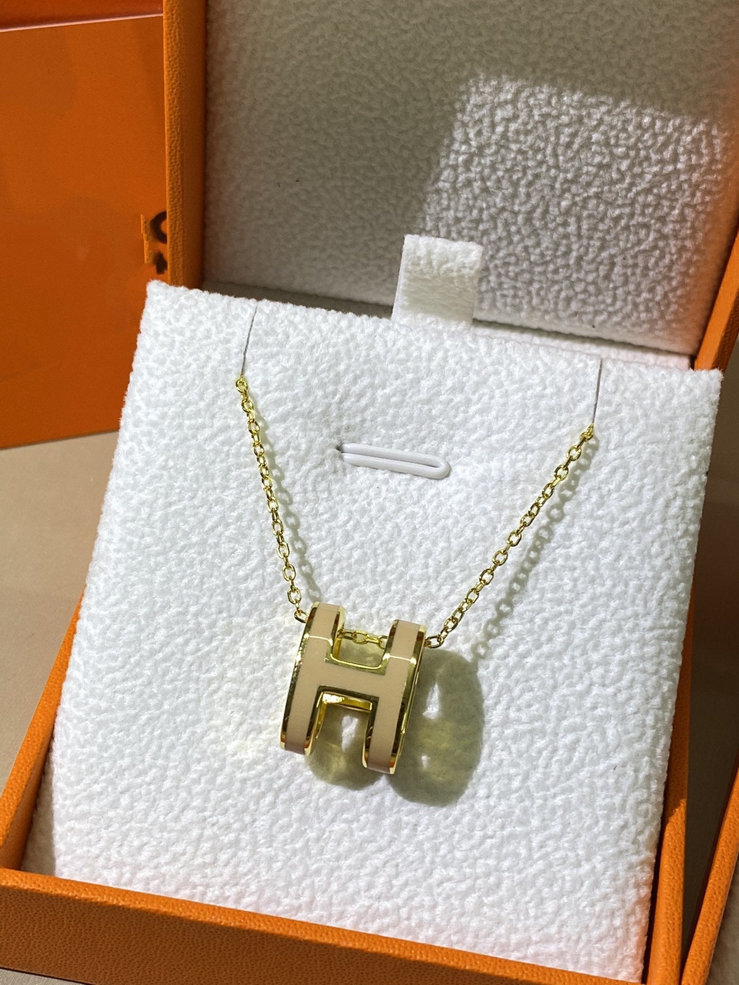 [Amore Jewelry]HM CLIC YELLOW ENAMEL GOLD NECKLACE
