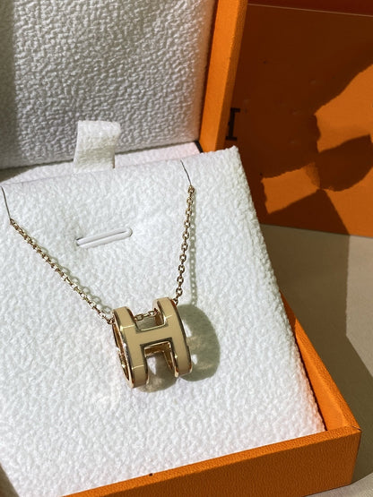 [Amore Jewelry]HM CLIC YELLOW ENAMEL GOLD NECKLACE