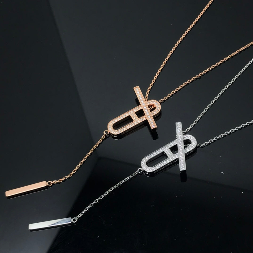 [Amore Jewelry]HM NECKLACE PLATINUM ROSE GOLD DIAMOND