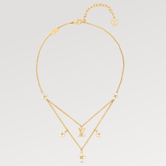 [Amore Jewelry]FLOWERGRAM GOLD MOP DOUBLE ROW NECKLACE