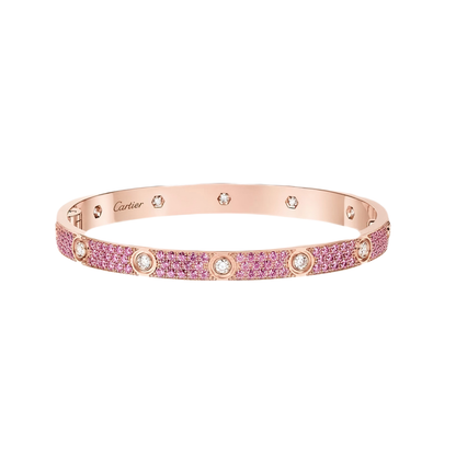 [Amore Jewelry]2026 PAVE GEMSTONE LOVE BRACELET 6.1MM 10 DIAMONDS