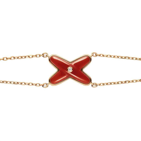 [Amore Jewelry]JEUX BRACELET CARNELIAN PINK GOLD 1 DIAMOND