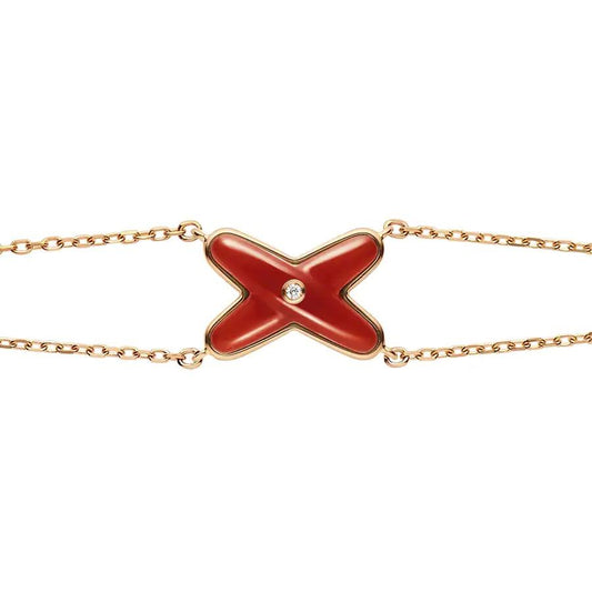 [Amore Jewelry]JEUX BRACELET CARNELIAN PINK GOLD 1 DIAMOND