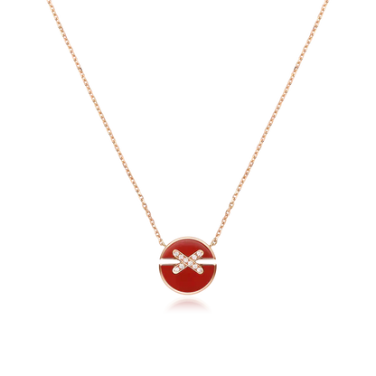 [Amore Jewelry]JEUX DE ROSE GOLD DIAMOND NECKLACE