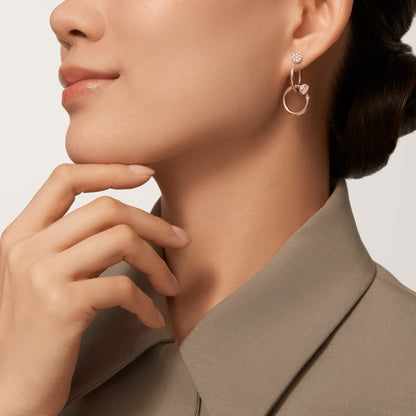 [Amore Jewelry]JUSTE HALF DIAMOND DOUBLE EARRINGS