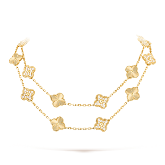 [Amore Jewelry]CLOVER 20 MOTIFS LASER DIAMOND NECKLACE