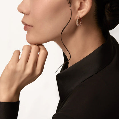 [Amore Jewelry]CLASH FULL DIAMOND MEDIUM EARRINGS