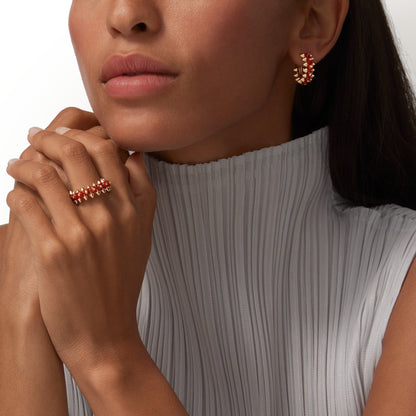 [Amore Jewelry]CLASH 7.9MM AGATE CHALCEDONY EARRINGS