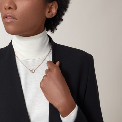 [Amore Jewelry]LOVE DOUBLE RING NECKLACE