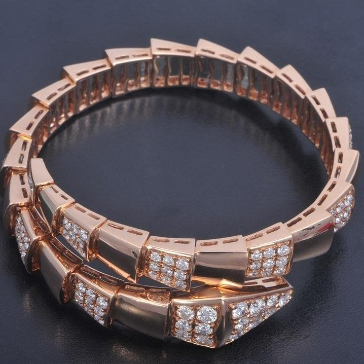 [Amore Jewelry]SERPENTI WIDE BRACELET PINK GOLD DIAMOND