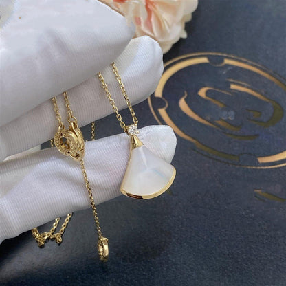 [Amore Jewelry]DREAM NECKLACE WHITE MOP GOLD 1 DIAMOND