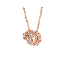 [Amore Jewelry]SERPENTI PINK GOLD NECKLACE DOUBLE RING DIAMOND