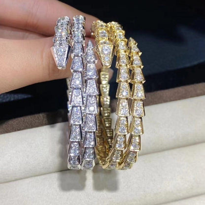 [Amore Jewelry]SERPENTI BRACELET GOLD DIAMOND DOUBLE ROW