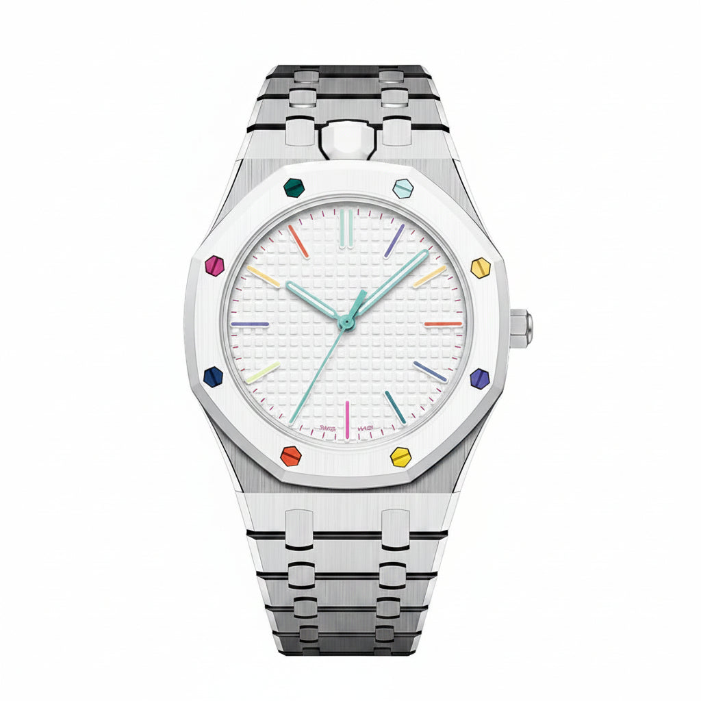 Oak Pop Exclusive Silver Steel Strap