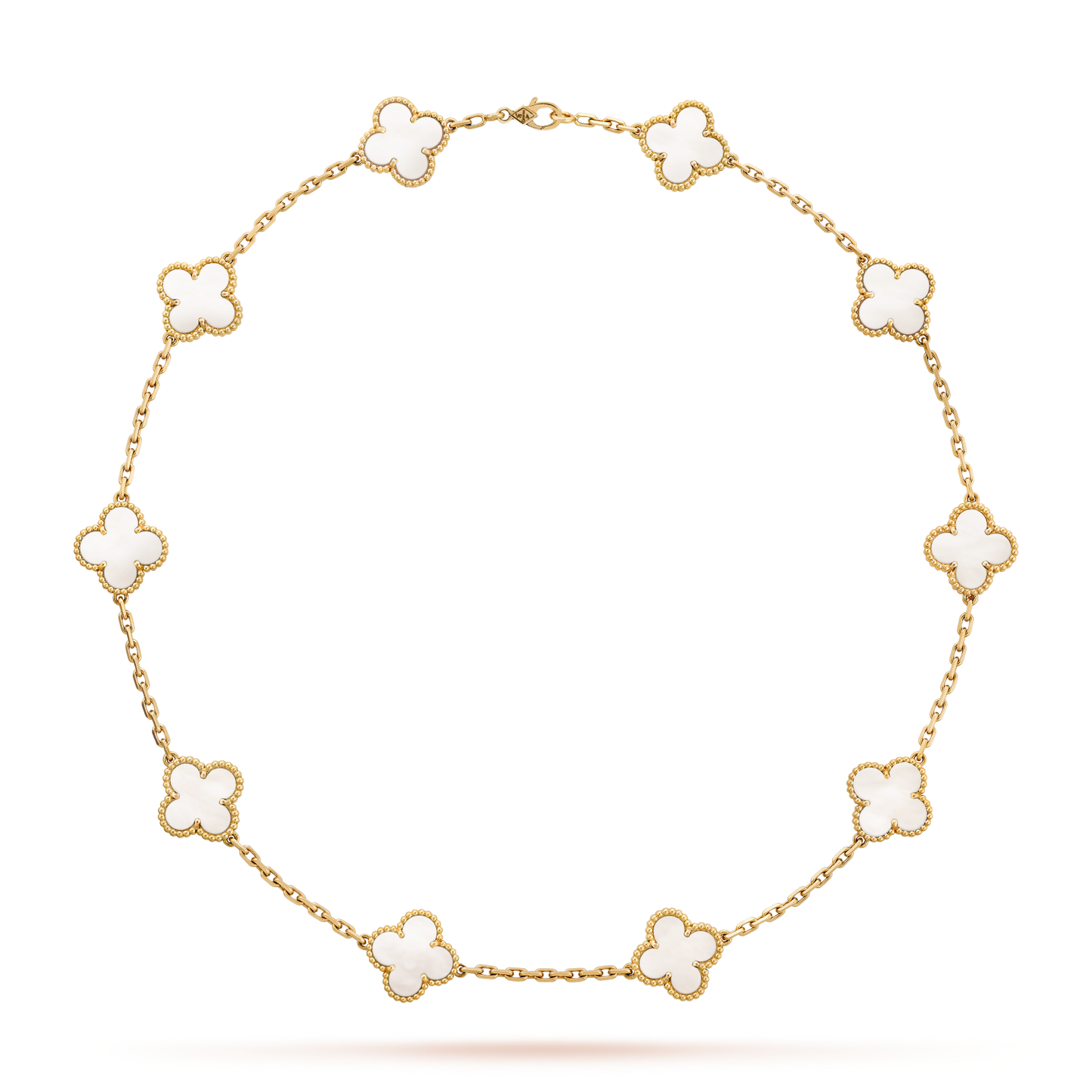 [Amore Jewelry]CLOVER 10 MOTIFS WHITE MOTHER OF PEARL NECKLACE