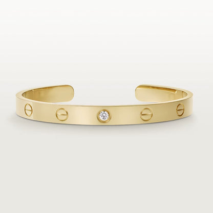 [Amore Jewelry]LOVE BRACELET 6.1MM 1 DIAMOND OPEN CUFF