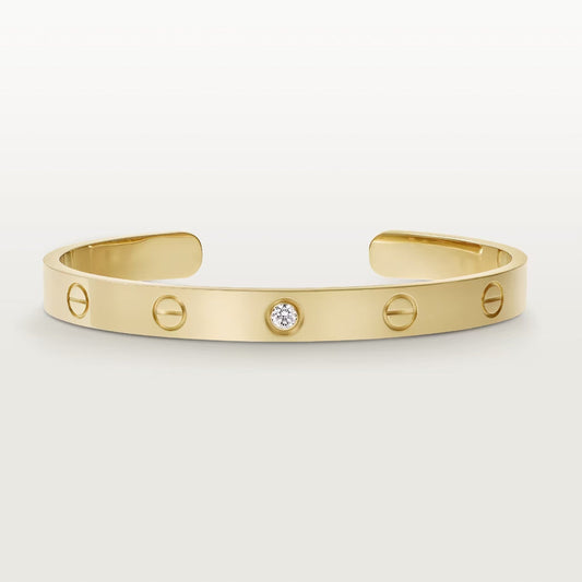[Amore Jewelry]LOVE BRACELET 6.1MM 1 DIAMOND OPEN CUFF