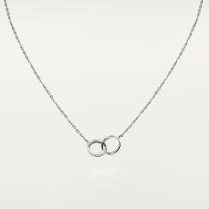 [Amore Jewelry]LOVE DOUBLE RING HALF DIAMOND NECKLACE
