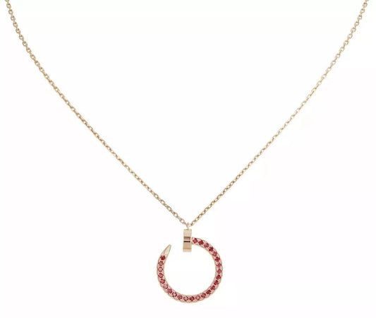 [Amore Jewelry]JUSTE NECKLACE GOLD RED DIAMONDS