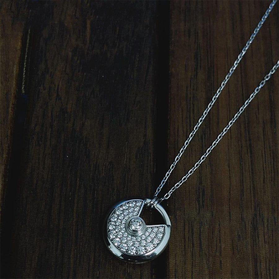 [Amore Jewelry]AMULETTE SILVER FULL DIAMOND NECKLACE