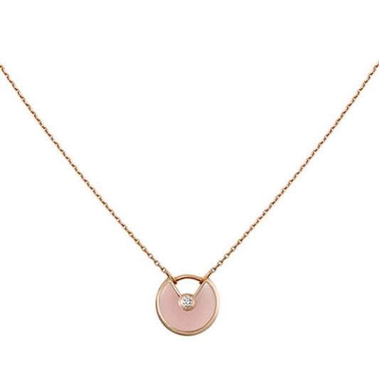 [Amore Jewelry]AMULETTE ROSE GOLD PINK MOP NECKLACE