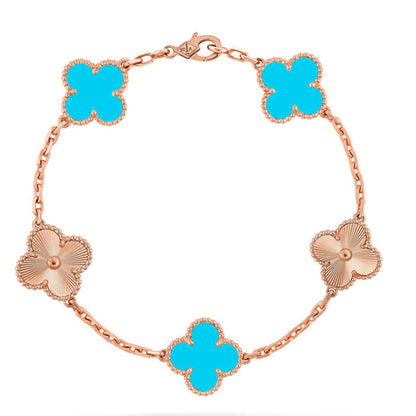 [Amore Jewelry] CLOVER 5 MOTIF TURQUOISE BRACELET COLLECTION