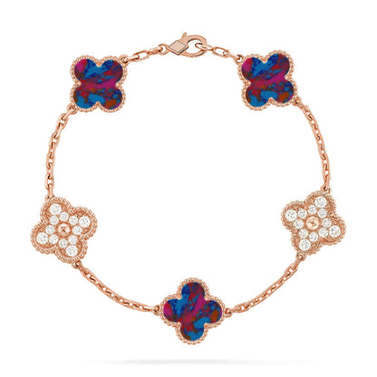 [Amore Jewelry]CLOVER 5 MOTIF COLOR GEMSTONES BRACELET COLLECTION