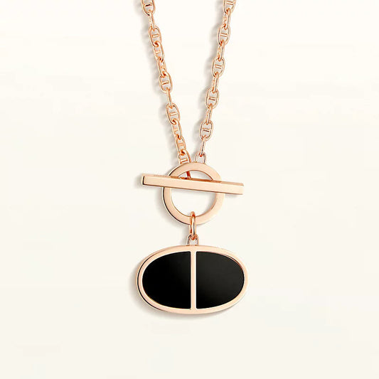 [Amore Jewelry]CHAINE VERSO BLACK CERAMIC NECKLACE