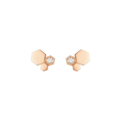 [Amore Jewelry]BEE LOVE PINK GOLD DIAMOND EARRINGS