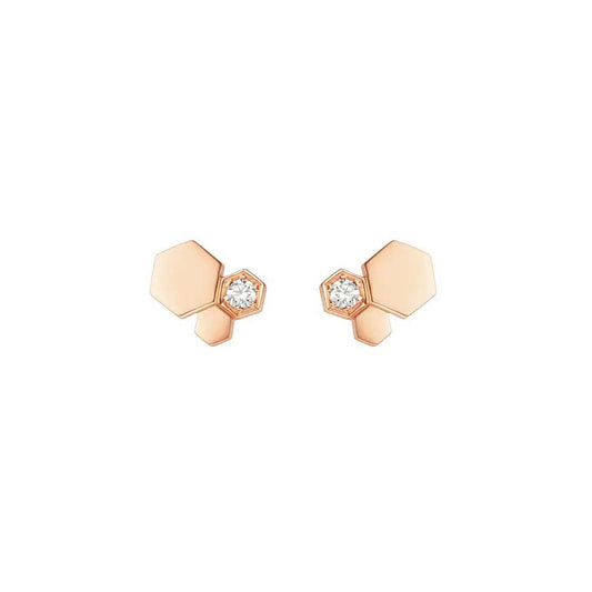 [Amore Jewelry]BEE LOVE PINK GOLD DIAMOND EARRINGS