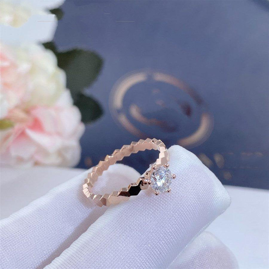 [Amore Jewelry]BEE LOVE RING PINK GOLD 1 DIAMOND