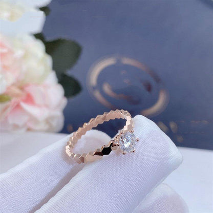 [Amore Jewelry]BEE LOVE RING PINK GOLD 1 DIAMOND