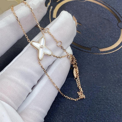 [Amore Jewelry]JEUX BRACELET WHITE MOP PINK GOLD 1 DIAMOND