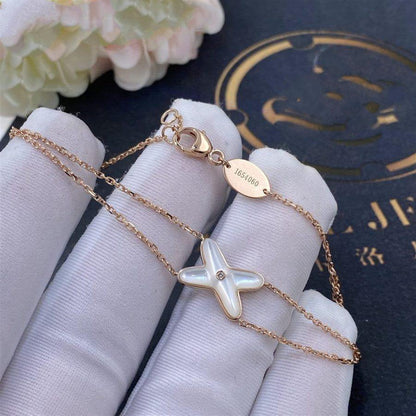 [Amore Jewelry]JEUX BRACELET WHITE MOP PINK GOLD 1 DIAMOND