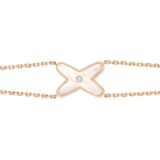 [Amore Jewelry]JEUX BRACELET WHITE MOP PINK GOLD 1 DIAMOND