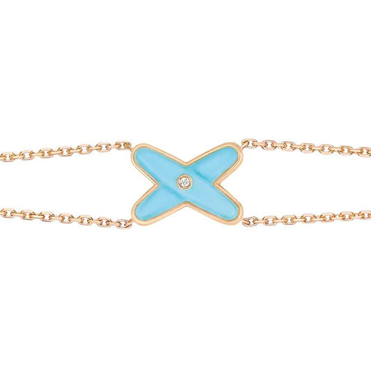 [Amore Jewelry]JEUX BRACELET TURQUOISE PINK GOLD 1 DIAMOND