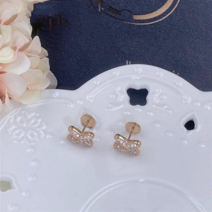 [Amore Jewelry]JEUX DE PINK GOLD DIAMOND EARRINGS