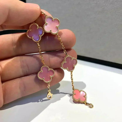 [Amore Jewelry]CLOVER 5 PINK MOP BRACELET