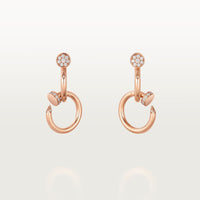[Amore Jewelry]JUSTE HALF DIAMOND DOUBLE EARRINGS