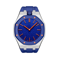 Oak Pop Dark Blue Steel Silicone Strap