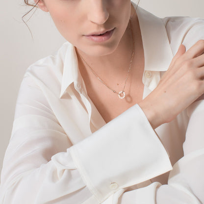 [Amore Jewelry]LOVE NECKLACE 16MM 2 DIAMONDS