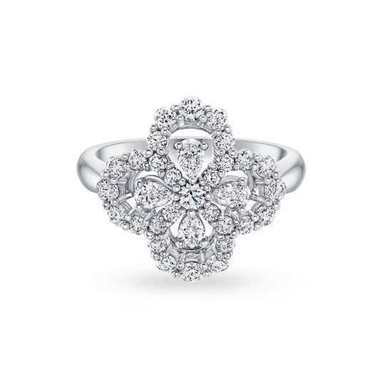 [Amore Jewelry]LOOP RING FULL MOTIF DIAMOND 16MM SILVE