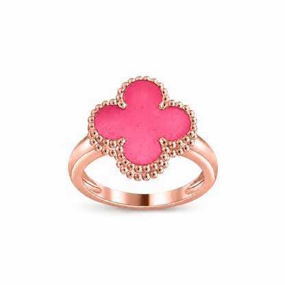 [Amore Jewelry]NEW CLOVER PINK ENAMEL RINGS