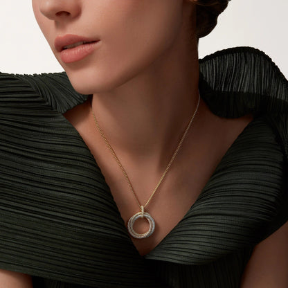 [Amore Jewelry]TRINITY LARGE FULL DIAMOND  NECKLACE