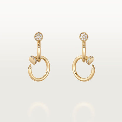 [Amore Jewelry]JUSTE HALF DIAMOND DOUBLE EARRINGS