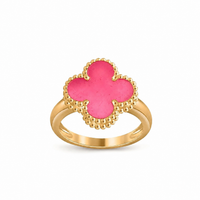 [Amore Jewelry]NEW CLOVER PINK ENAMEL RINGS