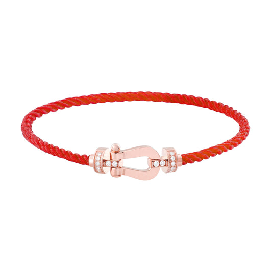 [Amore Jewelry]FORCE 10 HALF DIAMOND PINK GOLD RED CORDERI LARGE AND MEDIUM MODEL