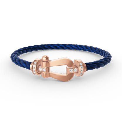 [Amore Jewelry]FORCE LARGE HORSESHOE HALF DIAMOND BRACELET ROSE GOLD